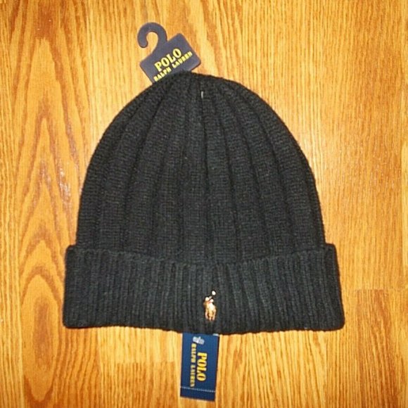 ralph lauren beanie hat black